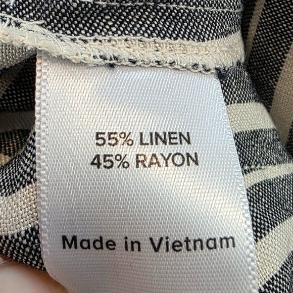 Evereve‎ Sophia Linen Pants Wide Leg High Rise 4-pocket Beachy Boho Stripe sz Sm - Picture 5 of 6